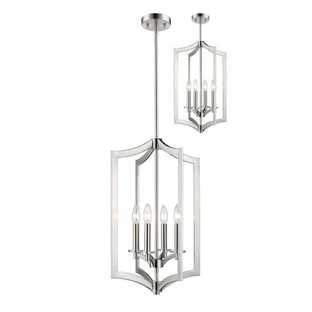 Z-Lite Zander 4 Light Pendant, Brushed Nickel 6008-4BN